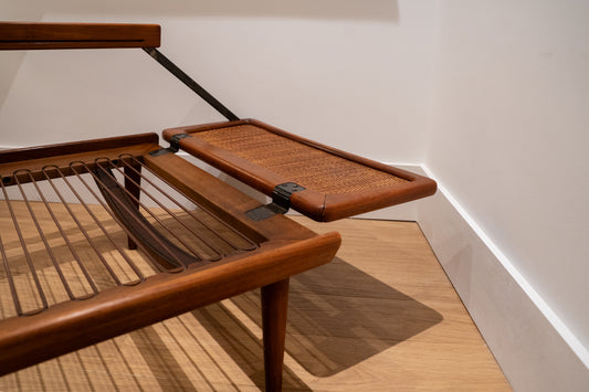 Teak and Cane day bed by Peter Hvidt And Orla Mølgaard Nielson For France & Sons 1960s (Denmark)