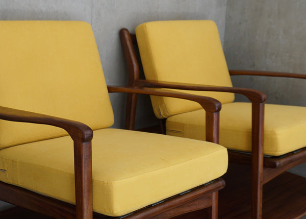 1960s Aformosia armchairs by R.W. Toothill of Newton Aycliffe (1960s) UK