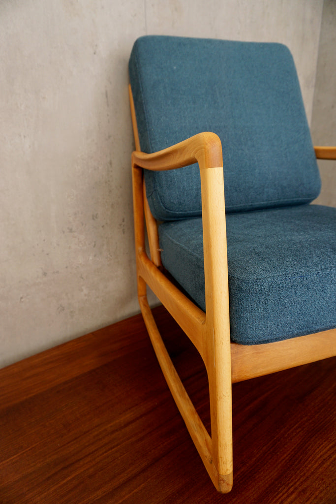 Ole Wanscher FD 110 teak rocking chair (France & Daverkosen) Denmark, 1960s