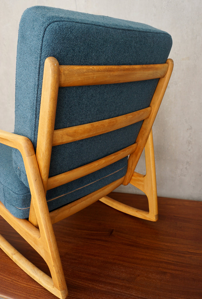 Ole Wanscher FD 110 teak rocking chair (France & Daverkosen) Denmark, 1960s