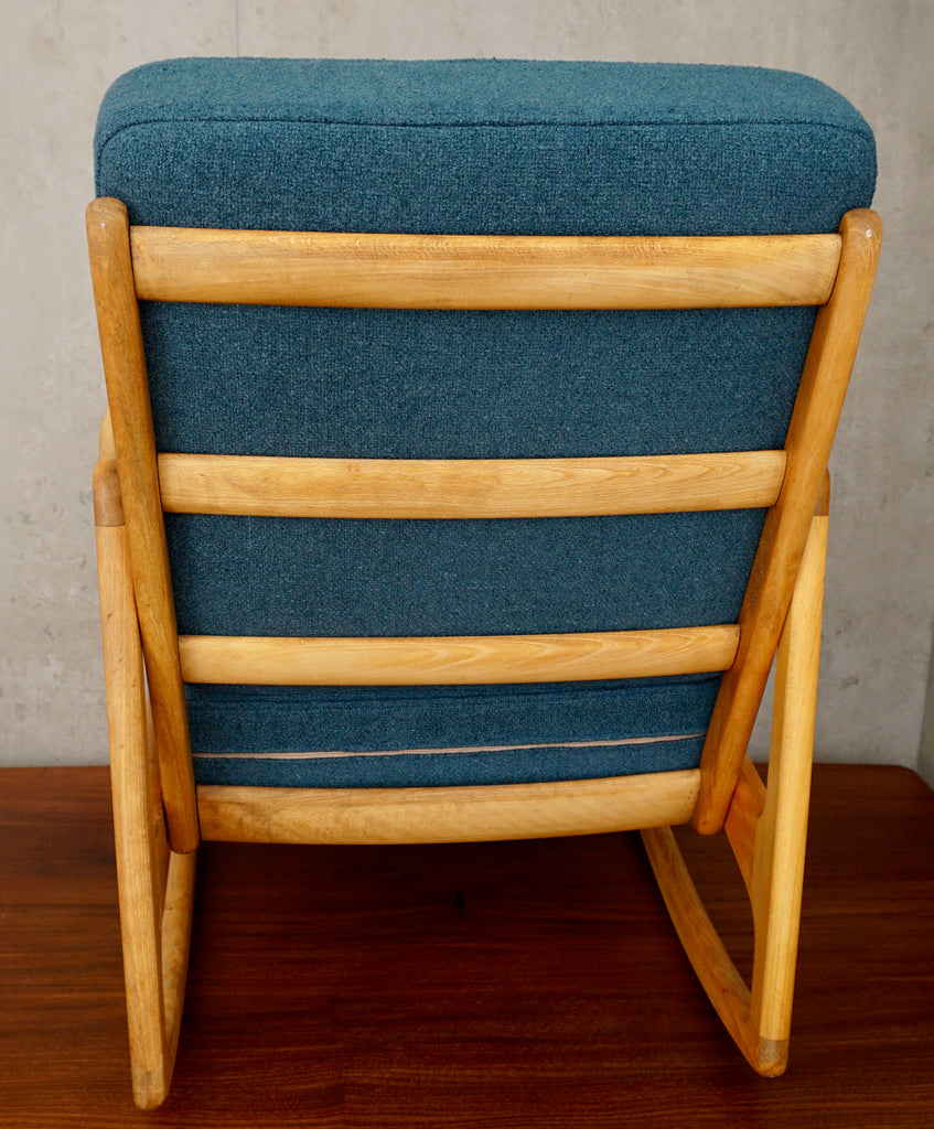 Ole Wanscher FD 110 teak rocking chair (France & Daverkosen) Denmark, 1960s