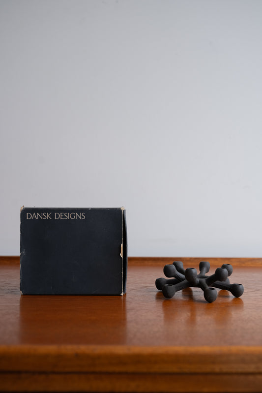 Boxed, Cast Iron candle holder by Jens Quistgaard for Dansk Design (Denmark) 1960s