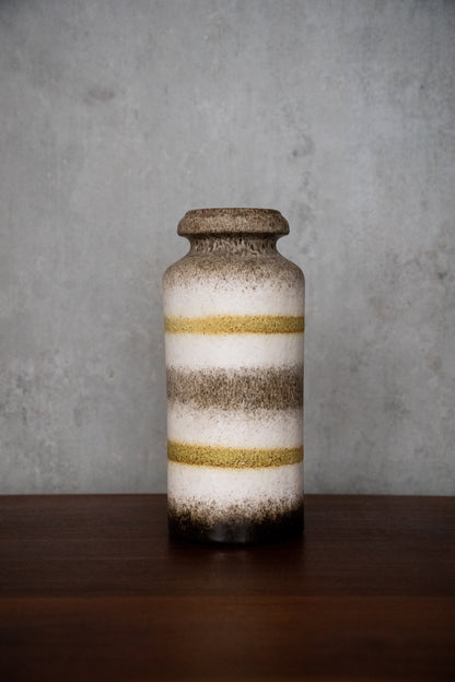 An oatmeal and yellow glaze vase, West German number 517-30