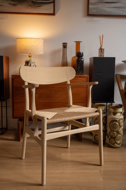 New CH26 chair by Hans Wegner for Carl Hansen in soap treated oak and paperchord (Denmark)