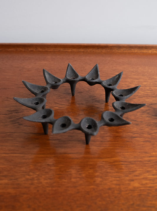 Boxed, Cast Iron candle holder by Jens Quistgaard for Dansk Design (Denmark) 1960s