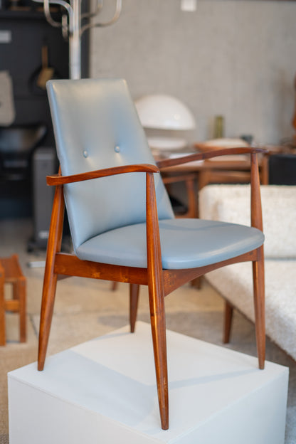 Teak and Leather armchair by Peter Hayward for Vanson (UK) 1950s