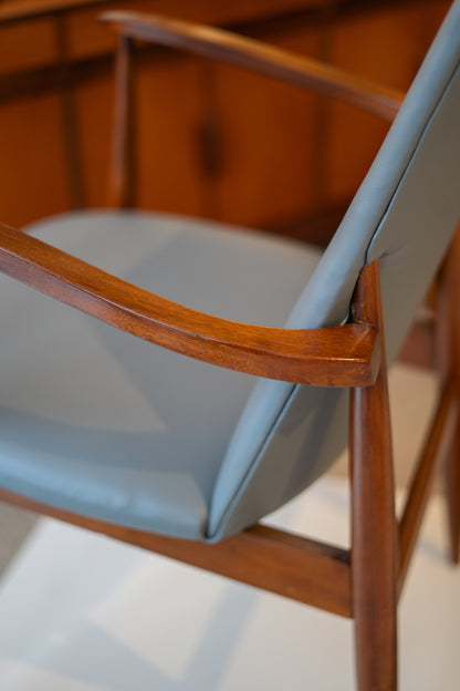 Teak and Leather armchair by Peter Hayward for Vanson (UK) 1950s