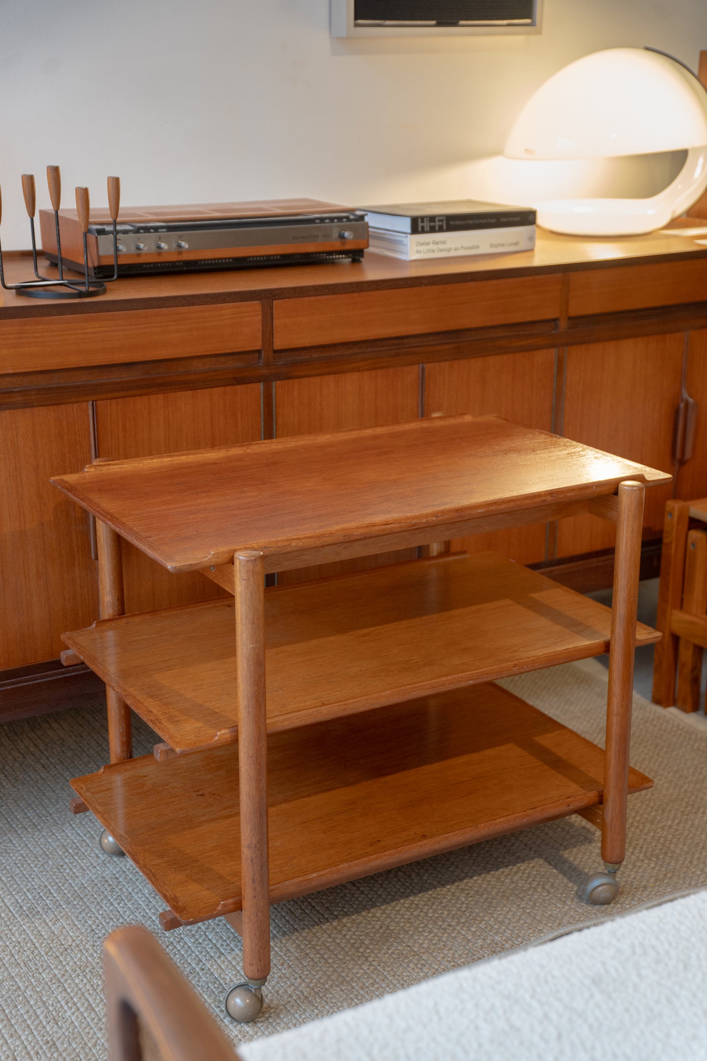 Teak Serving Trolley by Poul Hundevad for Vamdrup, 1960s (Denmark)