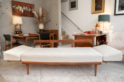 Teak and Cane Minerva Day Bed by Peter Hvidt and Orla Mølgaard-Nielsen for France and Son, 1960s (Denmark)