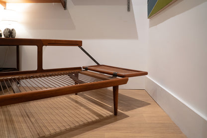 Peter Hvidt & Orla Mølgaard-Nielsen Teak & Cane Daybed Sofa, France and son, Denmark (1960s)