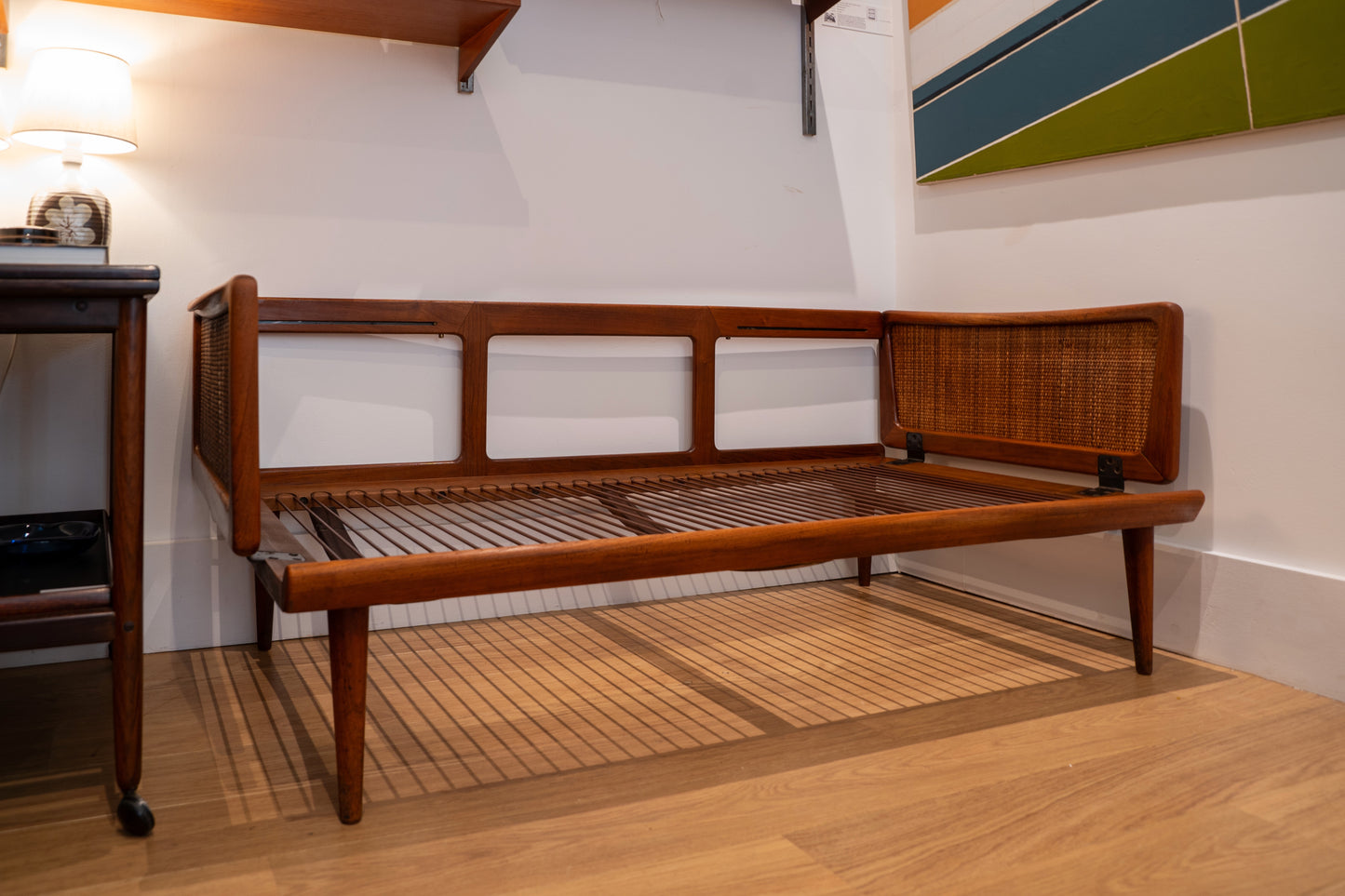 Peter Hvidt & Orla Mølgaard-Nielsen Teak & Cane Daybed Sofa, France and son, Denmark (1960s)