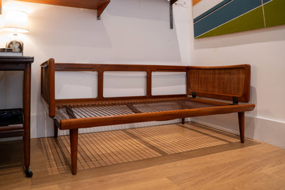 Peter Hvidt & Orla Mølgaard-Nielsen Teak & Cane Daybed Sofa, France and son, Denmark (1960s)