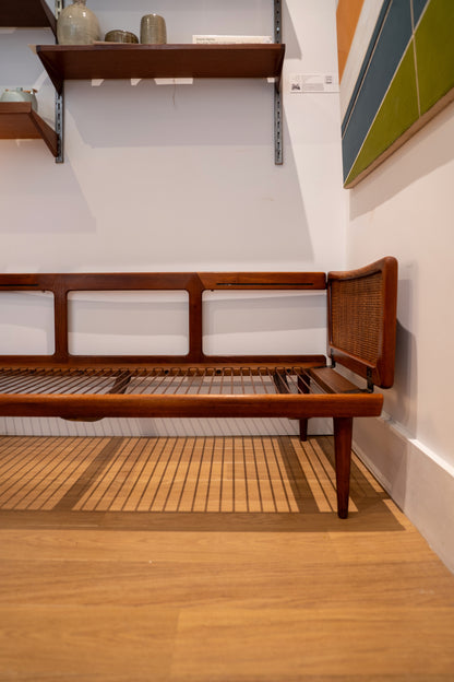 Peter Hvidt & Orla Mølgaard-Nielsen Teak & Cane Daybed Sofa, France and son, Denmark (1960s)