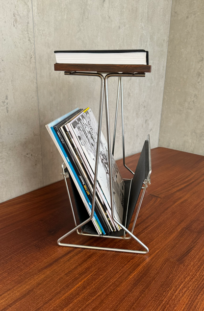 Faux rosewood magazine/vinyl rack (1960s)