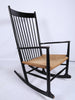 J18 'black edition' rocking chair by Hans Wegner for FDB Möbler (Denmark) 1944