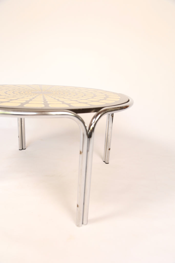 1960s ceramic topped circular table