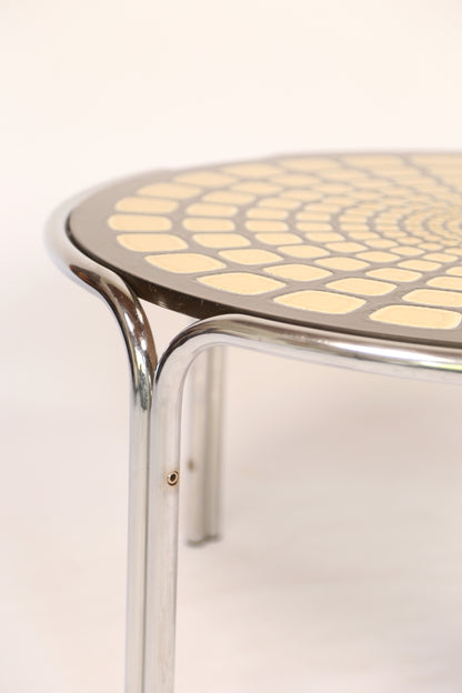 1960s ceramic topped circular table