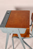 Childrens beech and metal school desk and chair by James Leonard (1950s) Britain