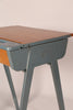 Childrens beech and metal school desk and chair by James Leonard (1950s) Britain