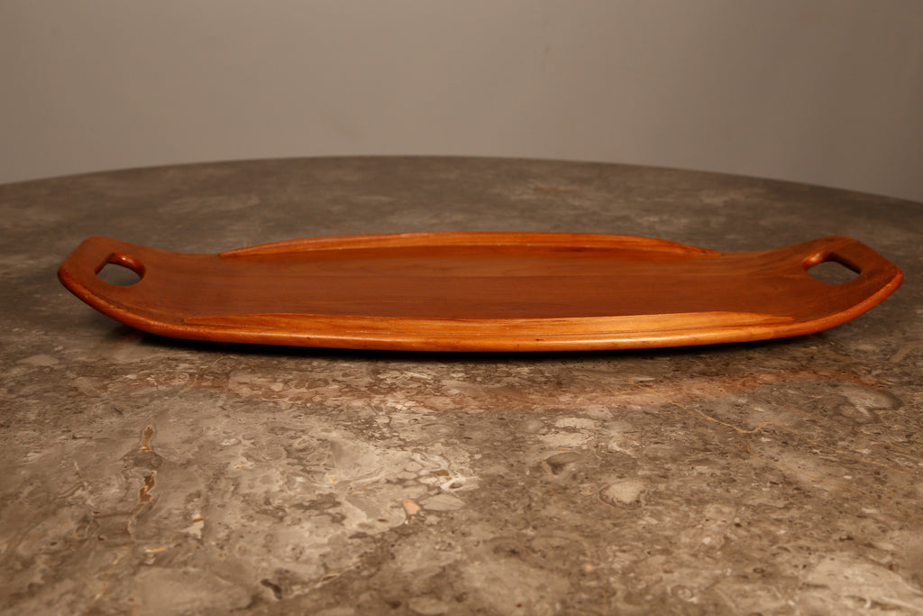 Danish Midcentury surfboard table tray in teak (1960s)