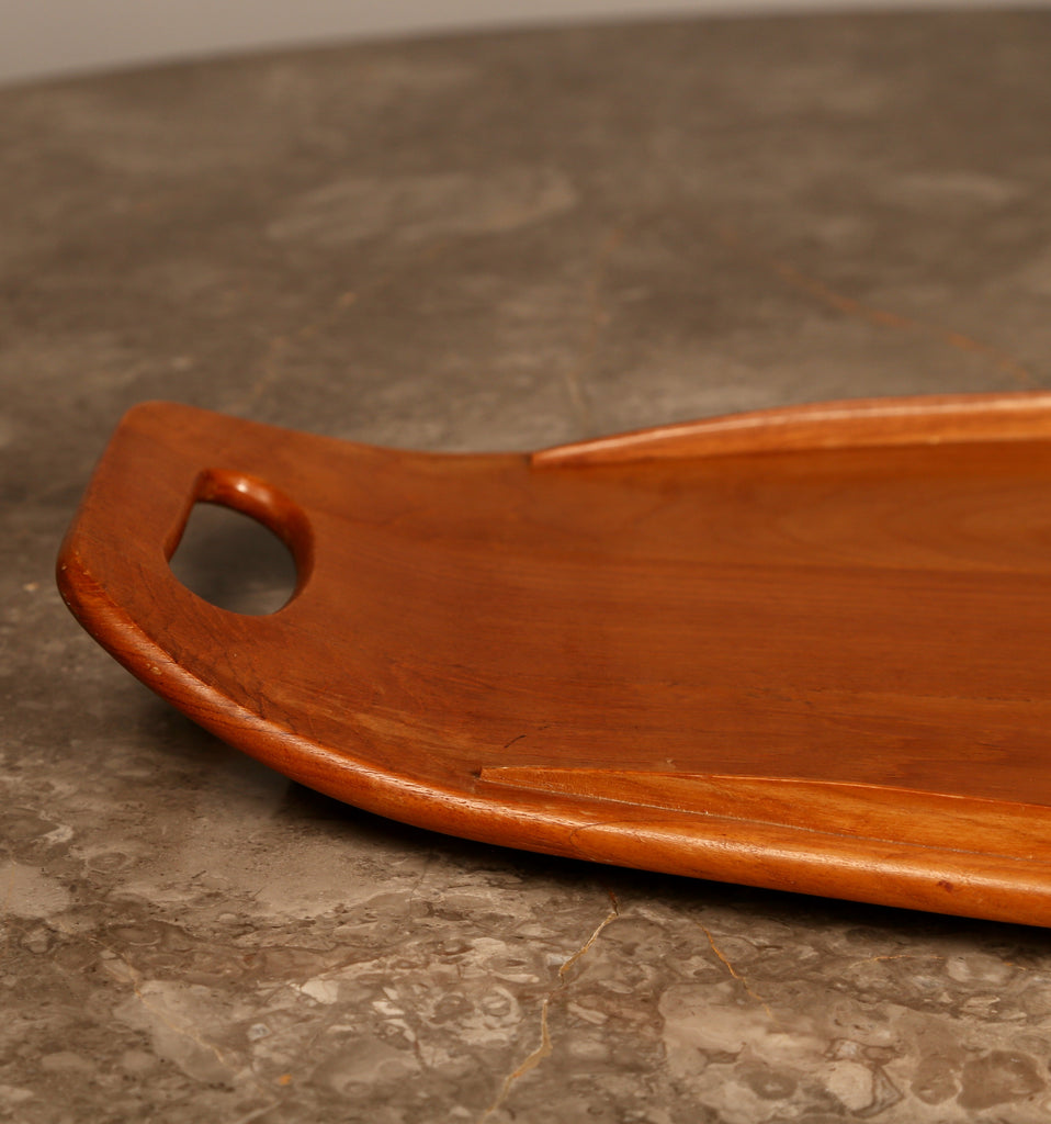 Danish Midcentury surfboard table tray in teak (1960s)