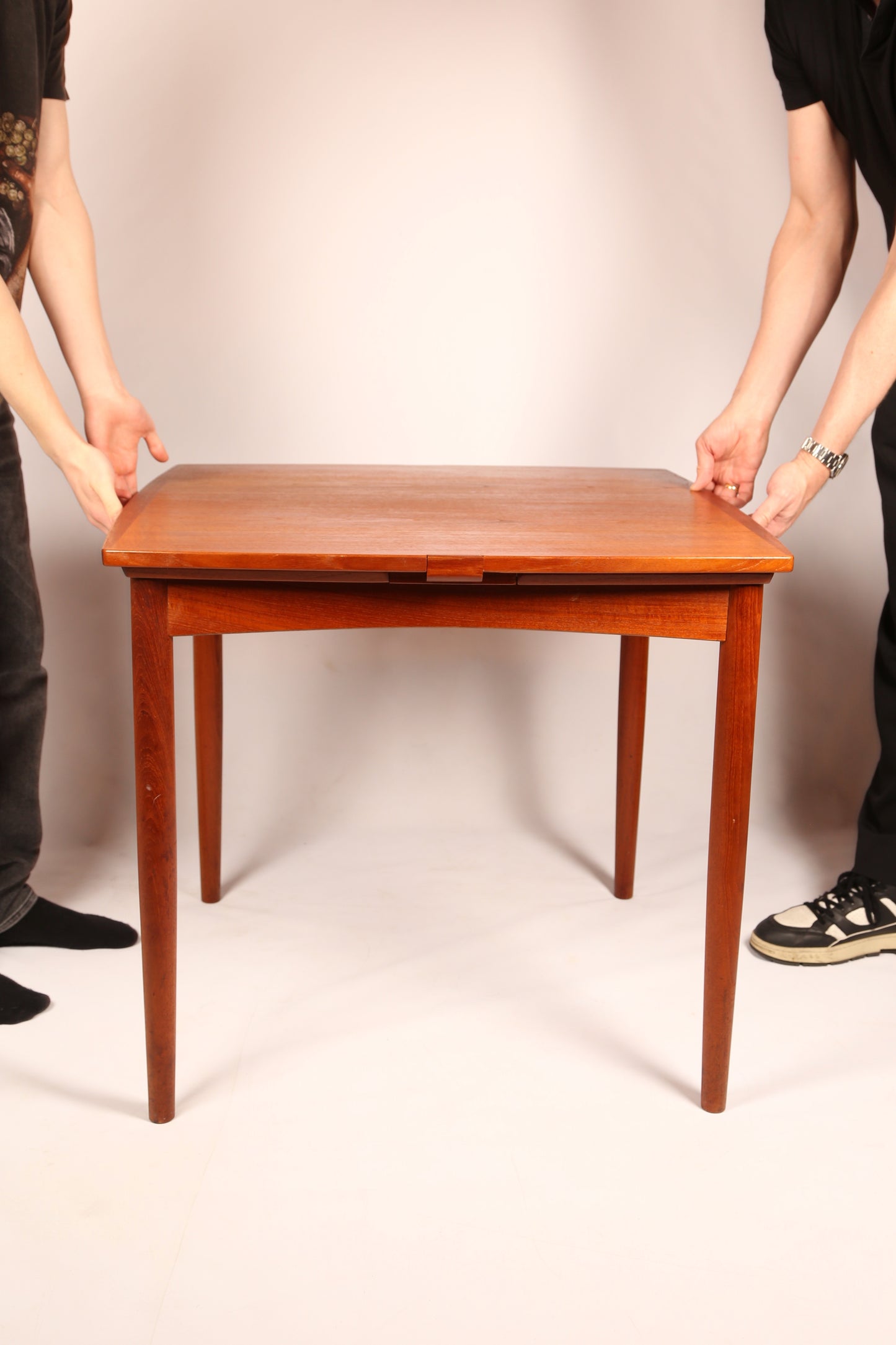 An Am Ansager Möbler metamorphic Teak Extending Dining / Card Table with baize lined reversible top, 1960s (Denmark)