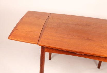 An Am Ansager Möbler metamorphic Teak Extending Dining / Card Table with baize lined reversible top, 1960s (Denmark)