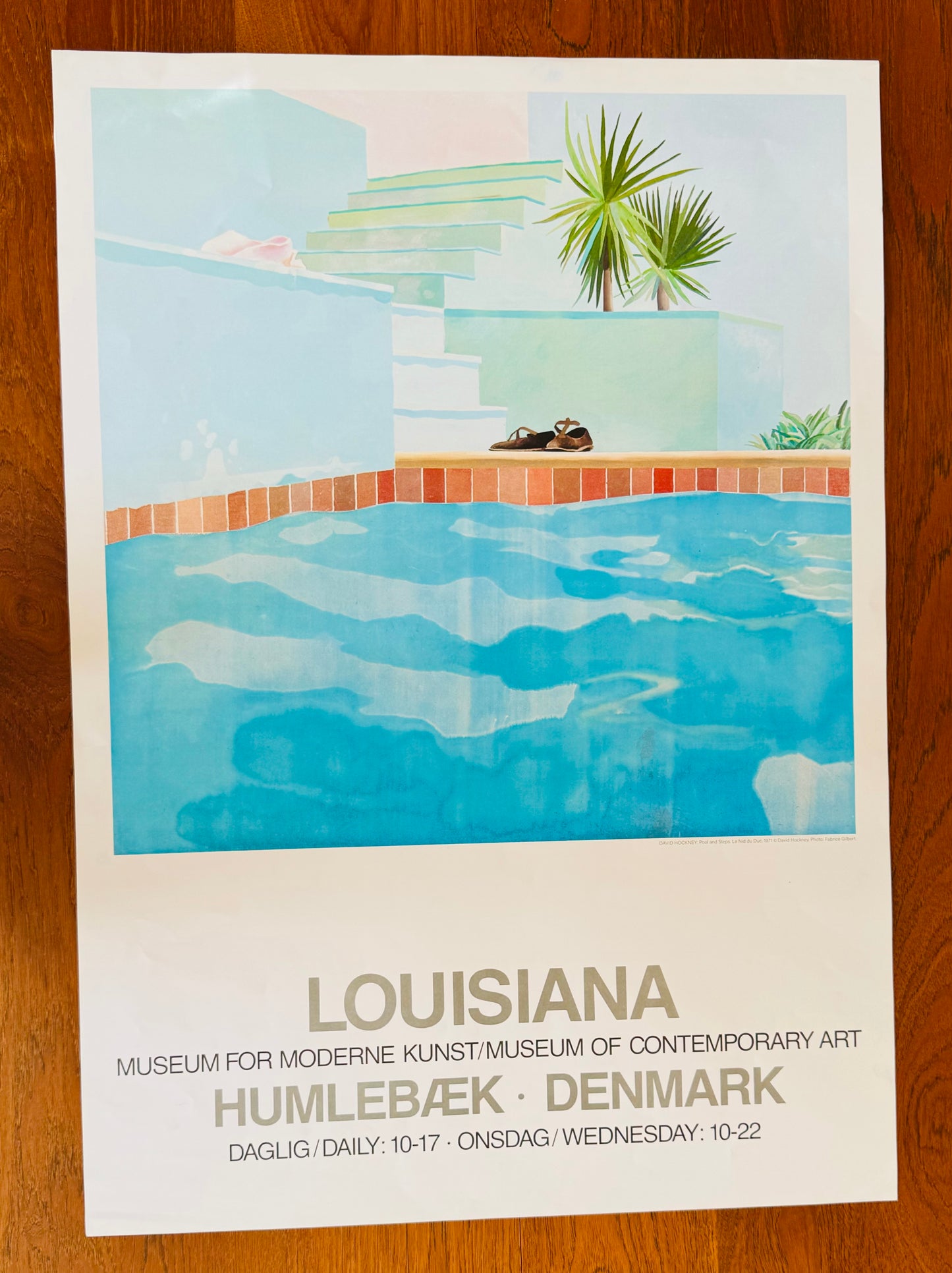 David Hockney Exhibition poster 'Pool and Steps' from Luisiana Museum of Modern Art, Copenhagen