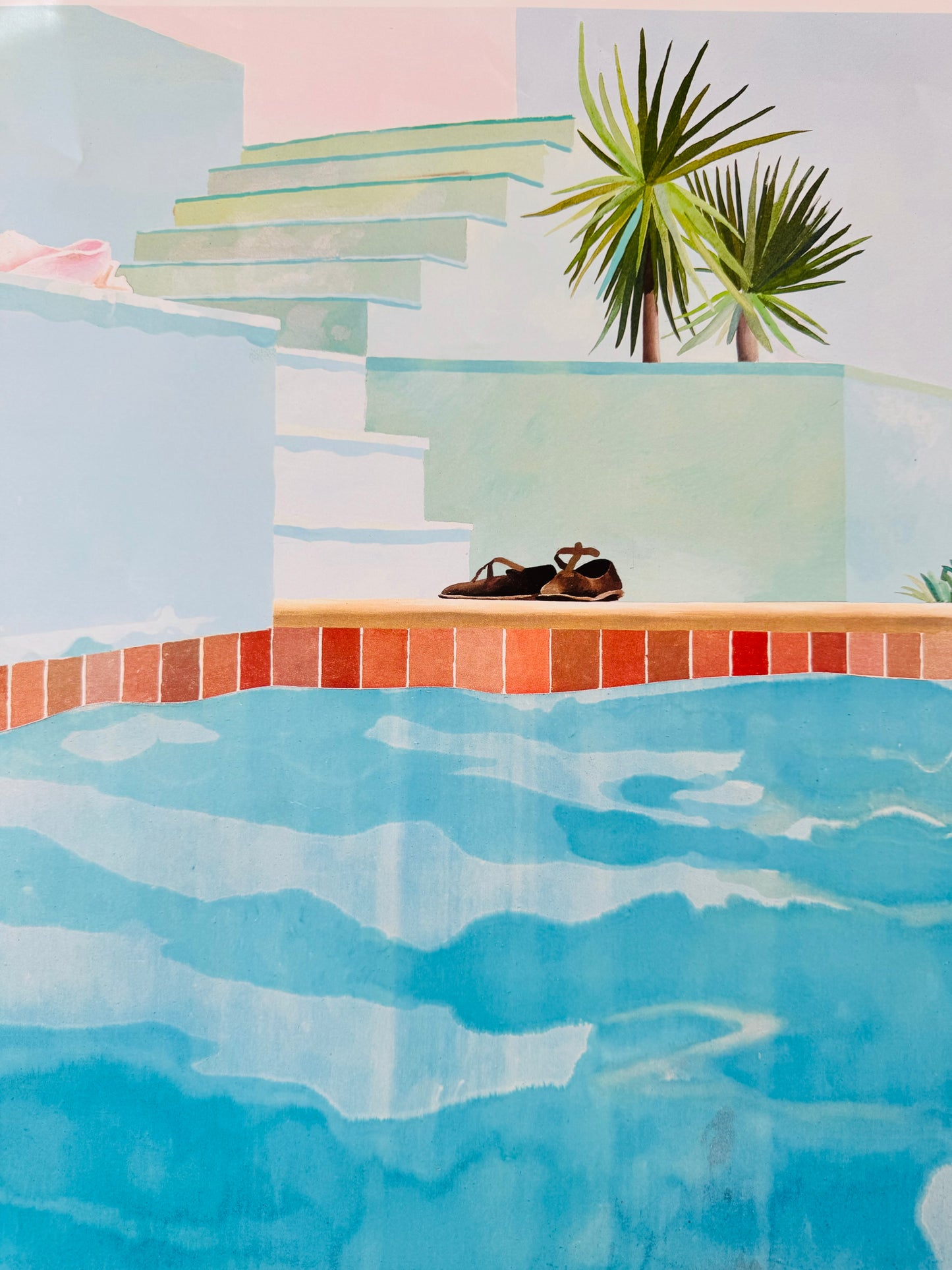 David Hockney Exhibition poster 'Pool and Steps' from Luisiana Museum of Modern Art, Copenhagen