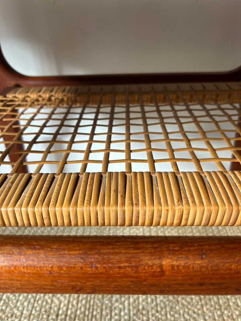 Cane & teak Danish coffee table by Trioh Mobler (1960s)