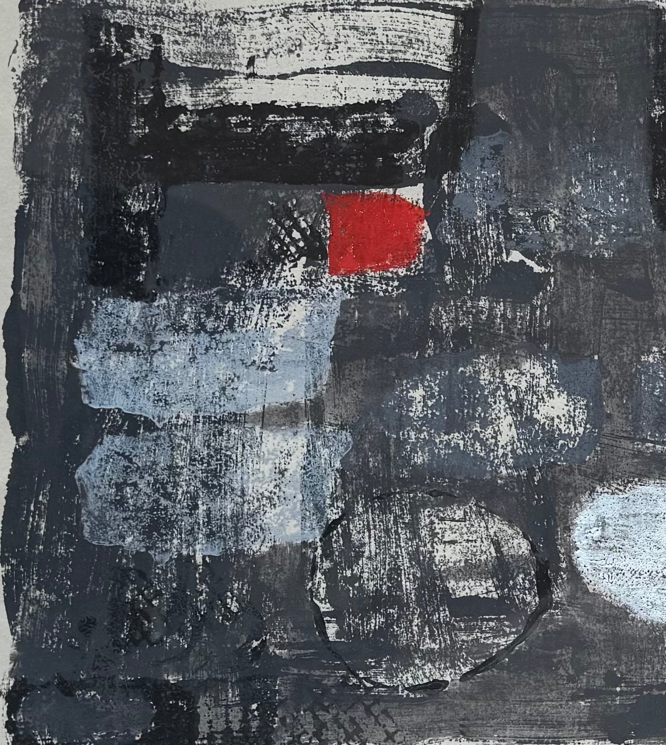 Rosina Rogers (1918-2001) abstract painting, oil on paper (British)