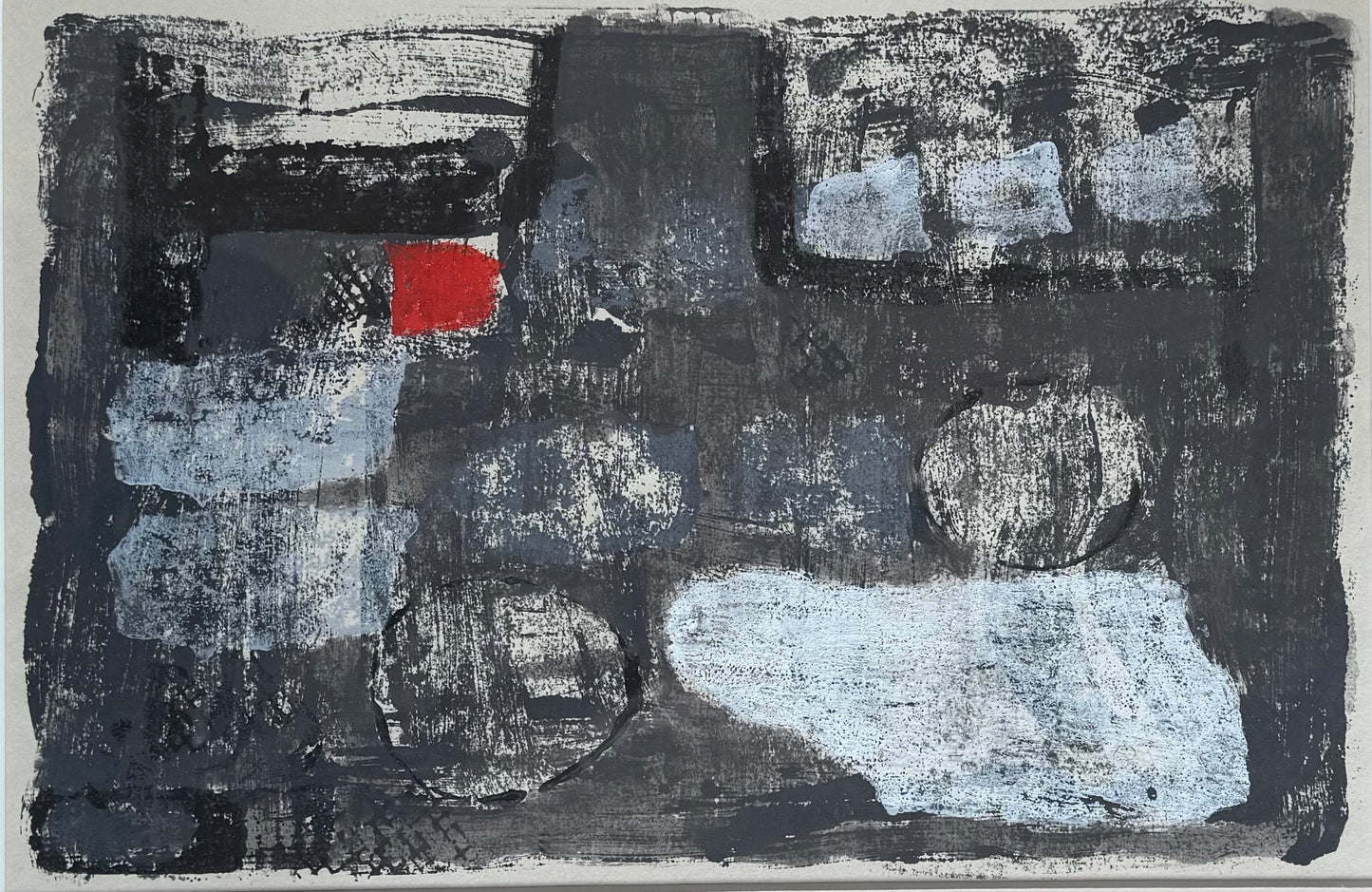 Rosina Rogers (1918-2001) abstract painting, oil on paper (British)