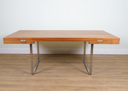 Carl Hansen & Son; Walnut Topped directors desk CH-110 by Hans J Wegner