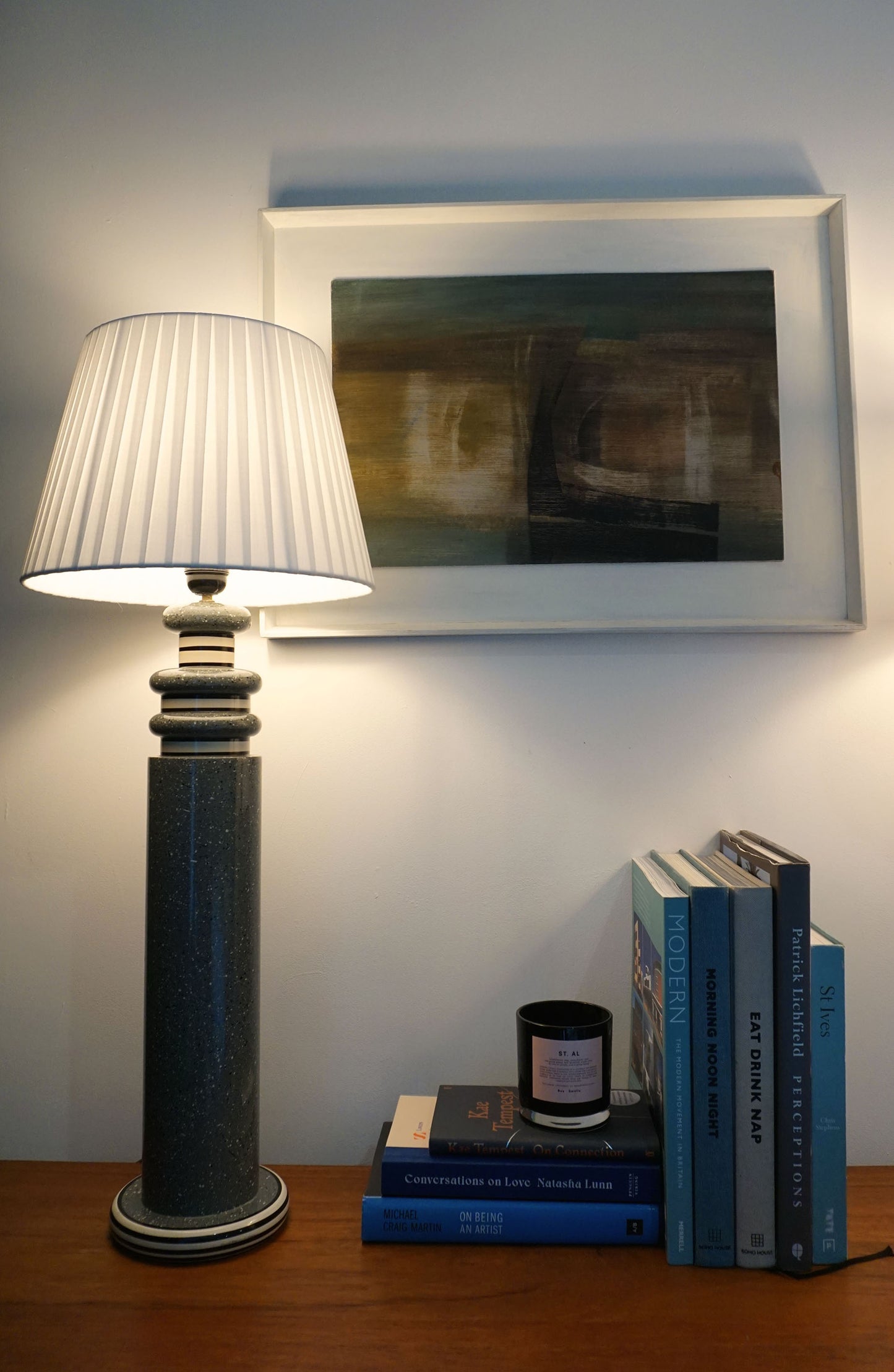 Large Grey Memphis Group style table lamp (1980s)