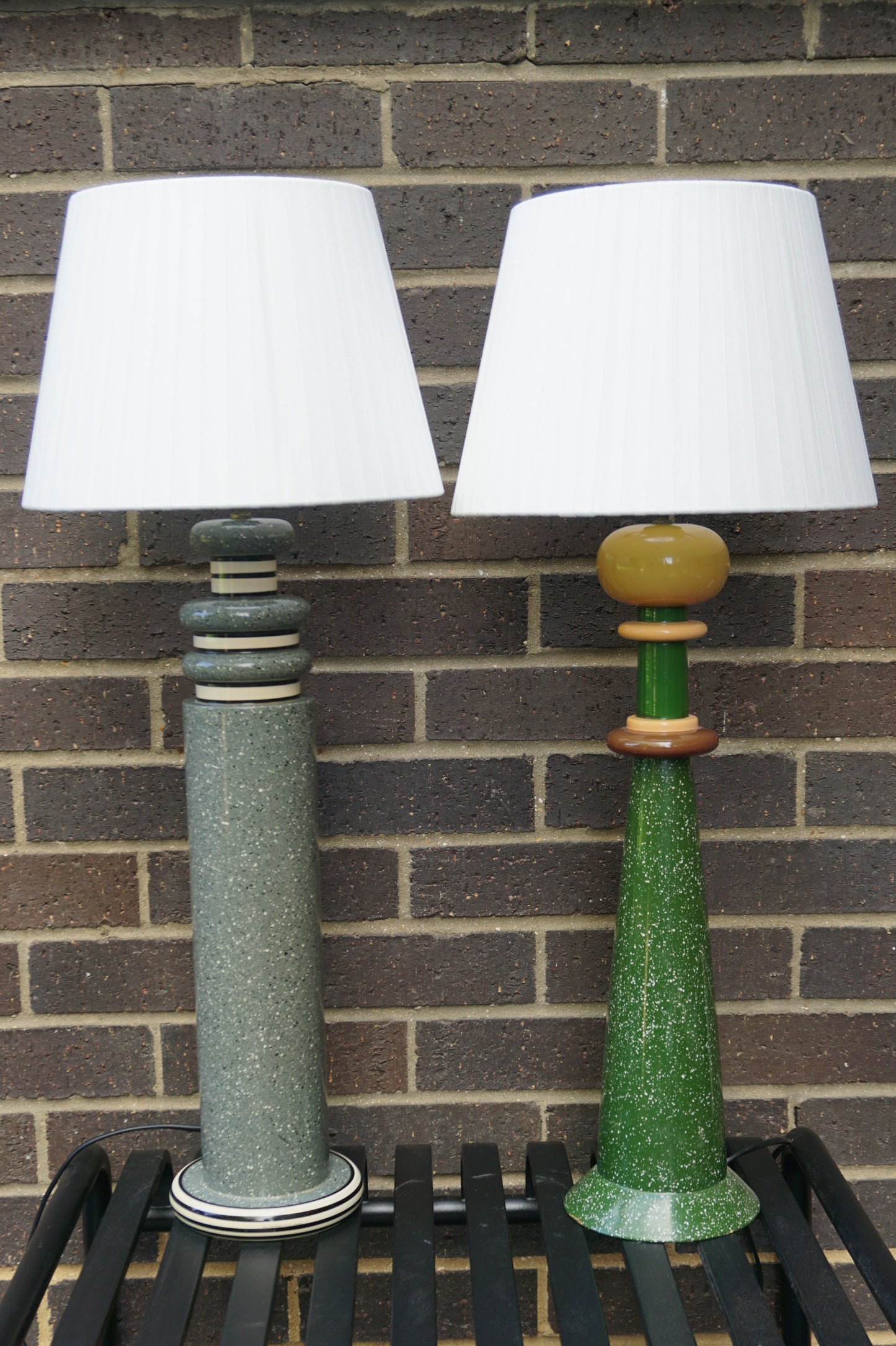 Large Grey Memphis Group style table lamp (1980s)