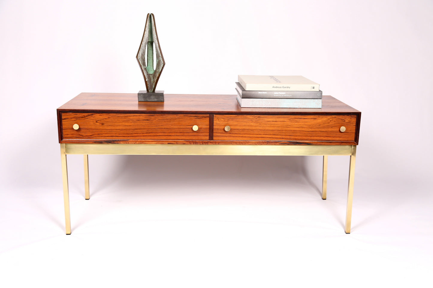 Rosewood and Brass side table by Poul Nørrekit, Sweden (1960s)