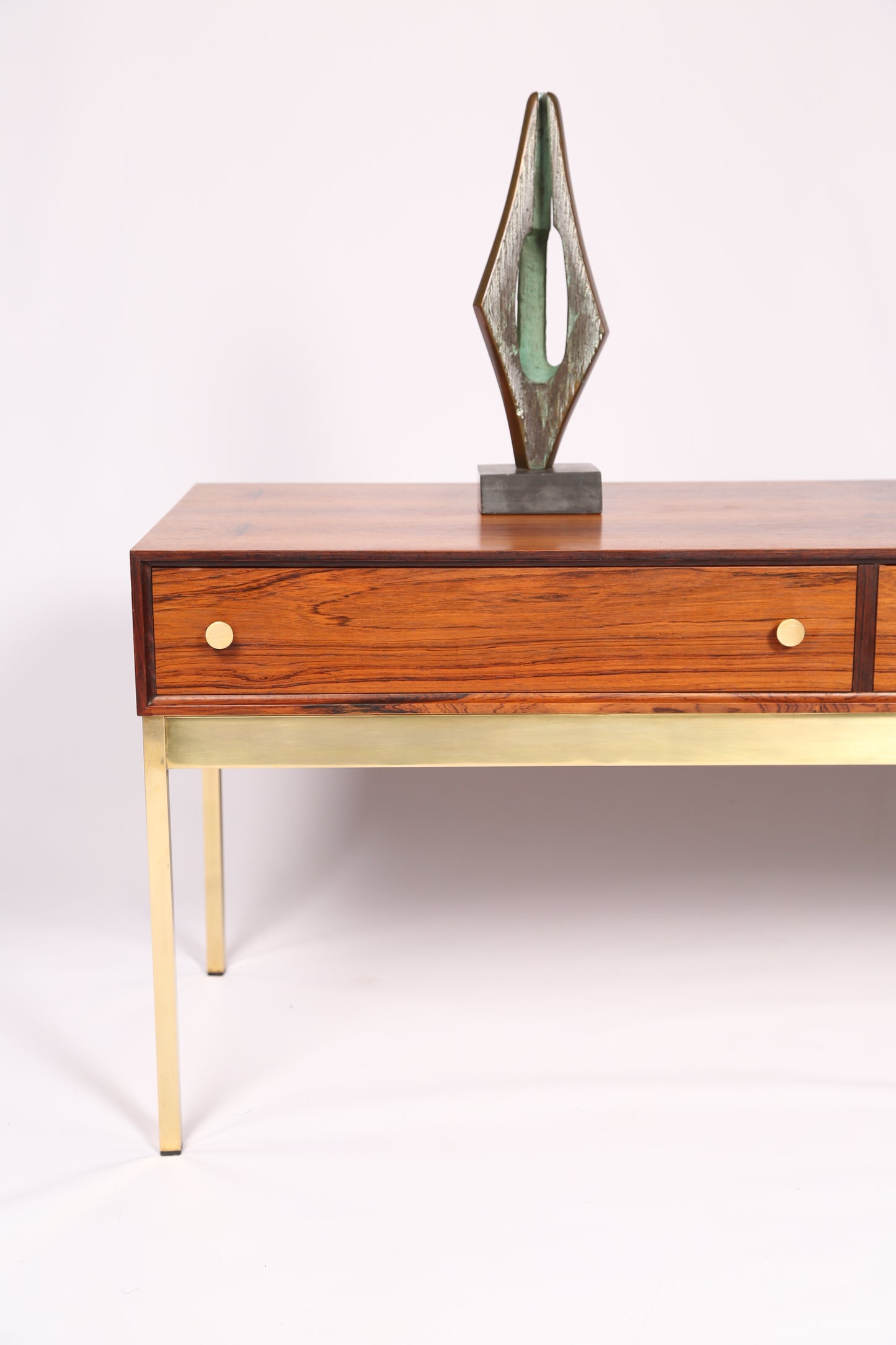 Rosewood and Brass side table by Poul Nørrekit, Sweden (1960s)