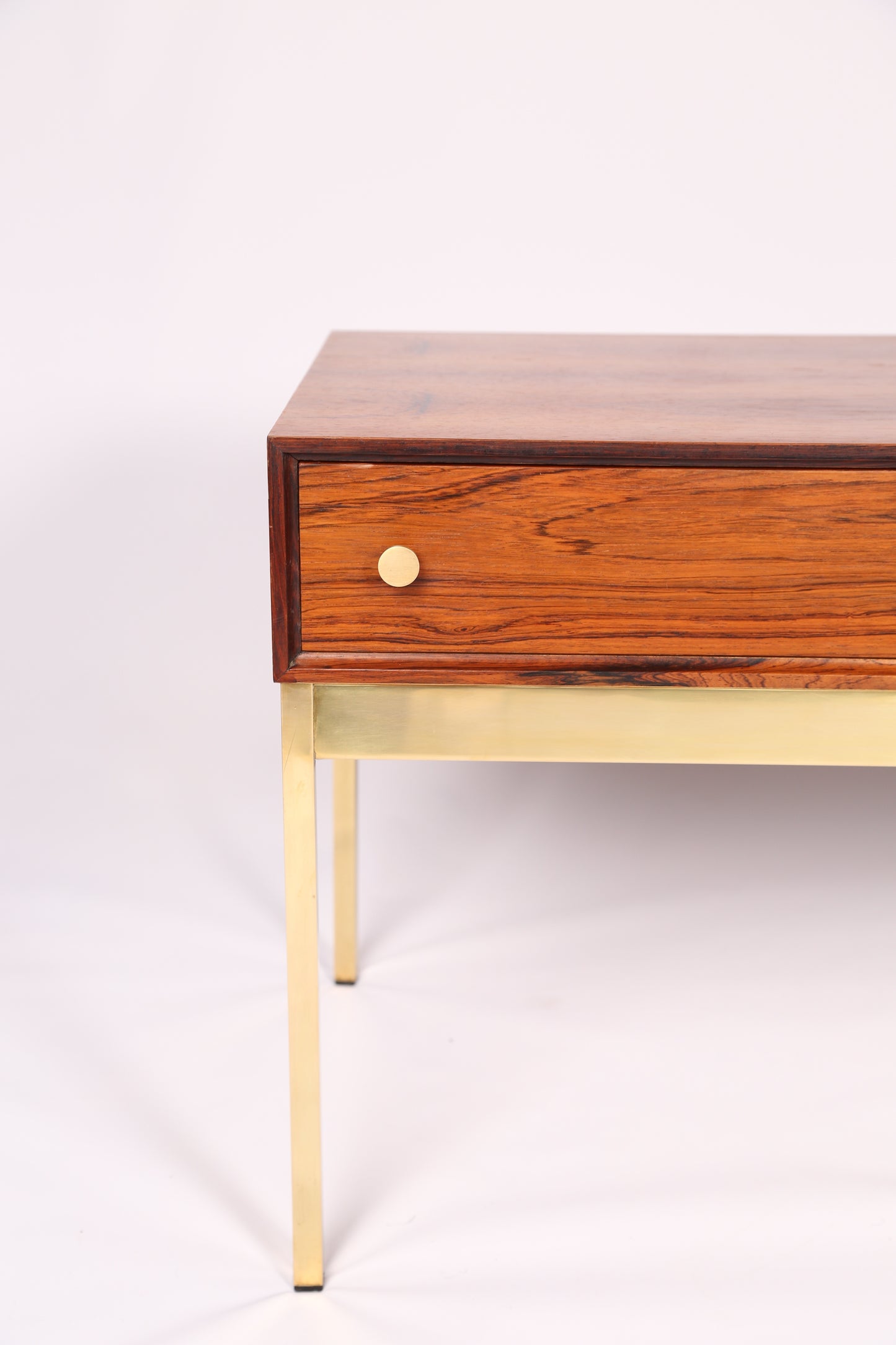 Rosewood and Brass side table by Poul Nørrekit, Sweden (1960s)