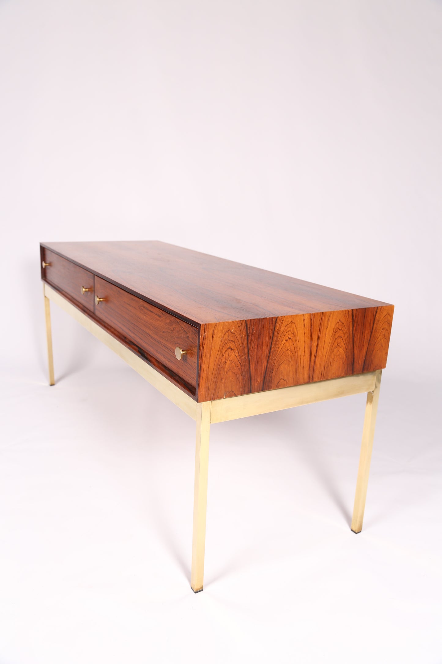 Rosewood and Brass side table by Poul Nørrekit, Sweden (1960s)