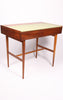 Midcentury Teak and Pistachio-Vinyl writing Desk (1960s)