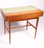 Midcentury Teak and Pistachio-Vinyl writing Desk (1960s)